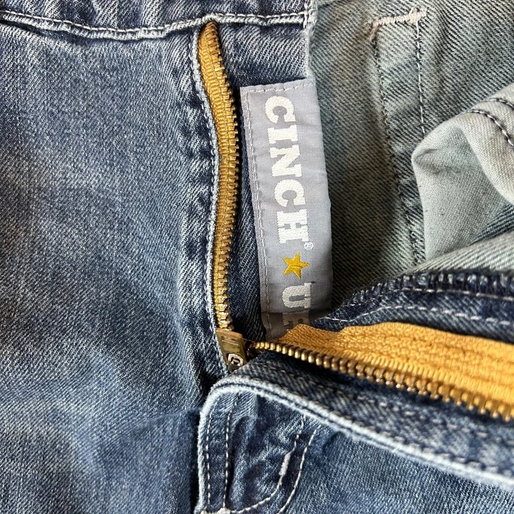 Cinch Mens Silver Label Straight Leg‎ Jeans Blue Hemmed 38x30 Fits 39x27 Western